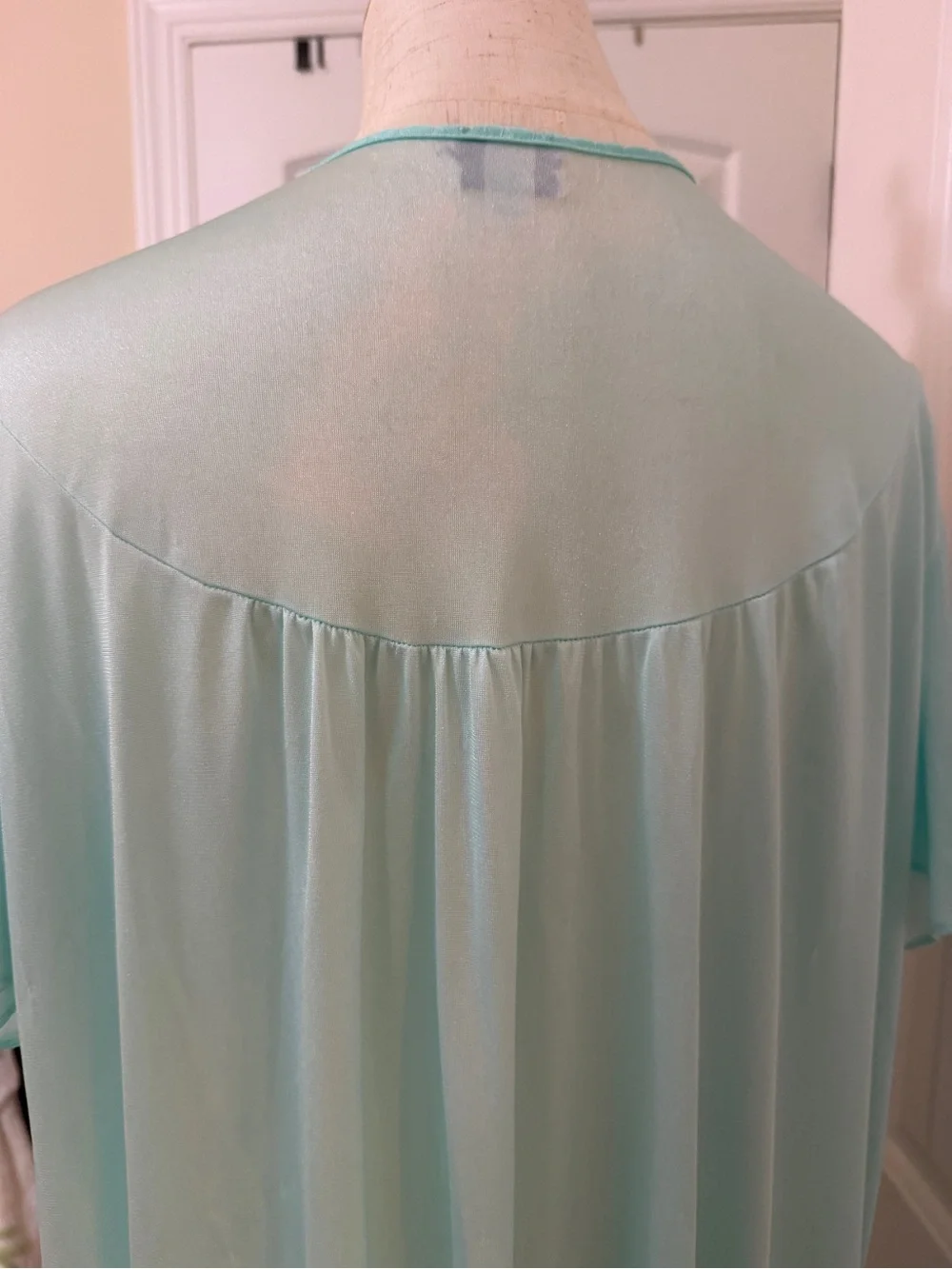 Vintage Nancy King Soft Mint Green Short-Sleeve Nightgown 1X